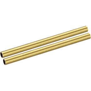 Brass Tube(6.5mm OD x 0.5mm Wall T x 100mm L) 2Pcs, Straight Tubing - for Home Furnishing, Machinery, DIY Handicraft