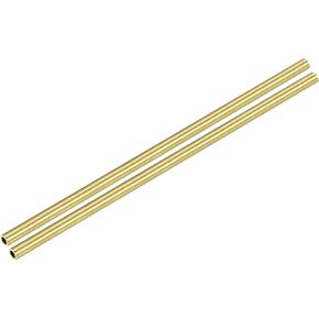 Brass Tube(7mm OD x 1mm Wall T x 200mm L) 2Pcs, Straight Tubing - for Home Furnishing, Machinery, DIY Handicraft
