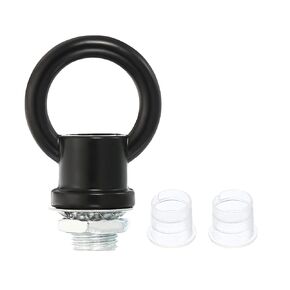 PATIKIL 15kg Load 18mm ID M10 Lamp Female Loop Holder, 3 Set Lifting Eye Nut Hook Ring Shape Structural Support to Chandelier Lighting Fixtures, Nickle Color