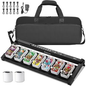 AZOR Guitar Pedal Board with Built-in Power Supply Room,Guitars Effect Pedalboard 20''x8''x1.5" Aluminium Alloy Portable Folding Powered Pedalboards with Carry Bag,3lb,Black
