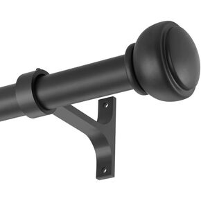 Brushed Nickel Curtain Rods for Windows 72 to 144 Inch, Heavy Duty 1 Inch Diameter Single Curtain Rods, Drapery Rods with End Cap Finials, Wall Mount and Ceiling Mount Curtain Rods