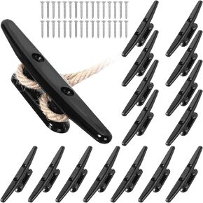 16 Pcs Black Nylon Dock Cleat Boat Cleat Kayak Marine Boat Cleat with Installation Screws for Boat Dock Accessories Marine Nautical Decoration