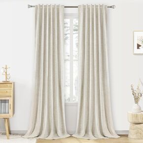 Grey 100% Blackout Curtains, 2 Thick Layers Completely Blackout Rod Pocket Thermal Insulated Drapes for Kitchen/Bedroom (1 Pair, 52 inches Width x 63 inches Length Each Panel)
