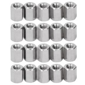 5 Pcs Hex Coupling Nut M10 X 1.5 Female Thread 17mm Outer Diameter 60mm Length Nuts Connector 304 Stainless Steel Silver Rod Coupling Nuts