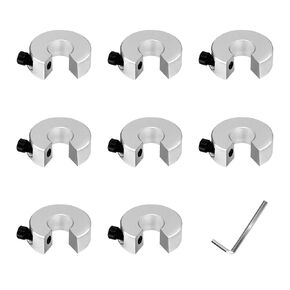 8Pcs SBR12 12mm Linear Rail Stop Collars Aluminum Alloy Shaft Limit Fixing Rings with 1pc 3mm Wrench, CNC Parts Tool Linear Rail Shaft Stop Collars