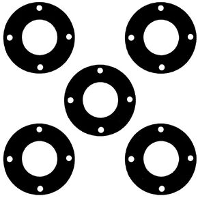 Sterling Seal CFF7106.300.125.150X5 7106 Rubber 60 Durometer Full Face Gasket, 3.5" ID, Neoprene, 3" Pipe Size, 1/8" Thick, Pressure Class 150# (Pack of 5)