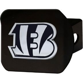 FANMATS 21506 Cincinnati Bengals Black Metal Hitch Cover with Metal Chrome 3D Emblem