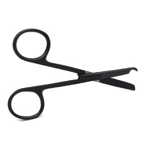 3.5" Stitch Scissors with Black Color Coating - Premium Quality Instrument- Delicate Hook - Perfect for Suture Removal, First Aid, EMS Training (Straight)