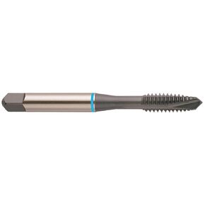 YG-1 O1 Series Super HSS Spiral Pointed Tap, Hardslick Coated, Round Shank with Square End, Plug Chamfer, 4-40 Thread Size, H2 Tolerance