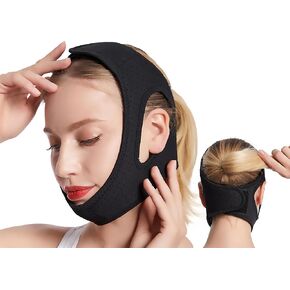Anti Snoring Chin Strap，Keeping Mouth Closed，Snore Stopping Chin Strap，Comforts and Breathable Chin Strap for Women & Men (Black)