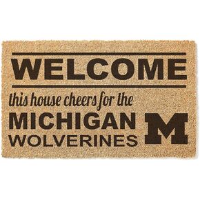Michigan Wolverines Welcome Team Coir Doormat, Multi