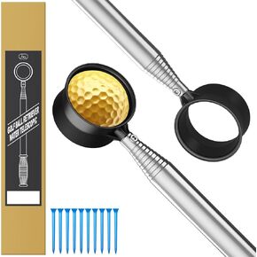 JKL 9Ft/12Ft Golf Ball Retriever for Water Telescopic, Stainless Steel Shaft, High Durability Double-Sided Ball Picker Upper Grabber, Golf Gifts for Golfers