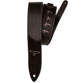 PRS Guitars Premium Leather 2" Strap Embroidered Birds, Black (ACC-3166)