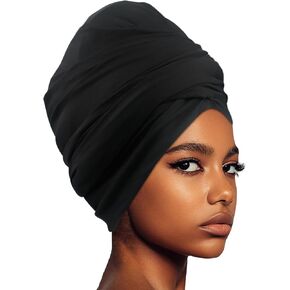 Babalet Large Swimming Turban Waterproof for Women Men Long Hair Special Design Unisex Swim Cap for Thick Curly Hair Dreadlocks Weaves Braids Silicone Lined Swim Turban Keep Your Hair Dry
