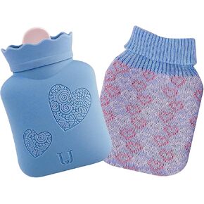 Hot Water Bottle with Cover, HEYPORK Silicone Hot Water Bag for Pain Relief, Cramps, Back, Neck, Feet, Menstrual Cramps (Short, Gray) in Saudi Arabia