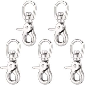 Durable Stainless Steel Trigger Single Swivel Eye Bolt Snap Hook Metal Swivel Eye Lobster Clasp Durable for Key Chain[ZWS5013, 31165mm, Sell ​​5]