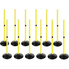 Soccer Agility Poles Set Detachable Sports Trainning Speed Pole Slalom Poles with Rubber Base Sport Traning Equipment