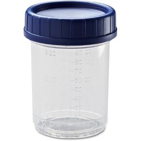 Medline Polypropylene Click and Close Pneumatic Tube Specimen Container, Sterile, Leak-Resistant, 4 oz., Laboratory Essentials, Pack of 300