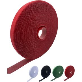 0.6in wide black hook and loop tape 36feet/12yard Reusable Fastening Tape,Double-Sided Strips, Cut-to-Length Cinch Strap for Home, Office, garage, yard, etc.