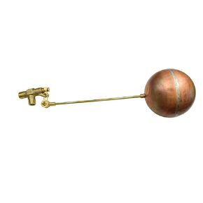 R400-5 Series Bob Red Brass Float Valve Assembly with Stem, 1/2" NPT Male Inlet x 1/2" NPT Male Outlet, 125 psi Pressure