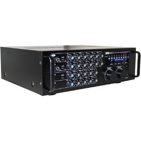 EMB Pro 700-watt Digital Rack Mountable Karaoke Mixer Stereo Amplifier EBK37BT with USB, Echo and Bluetooth Streaming