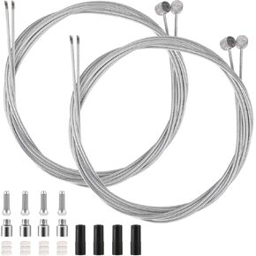 4 PCS Bike Brake Cable Universal Bicycle Brake Cable Kit Replaceable BMX Brake Cable Mountain Bikes Brakes with Bicycle Cable End Caps and O-Rings Line Professional Bike Shifter Cable for Most Bike