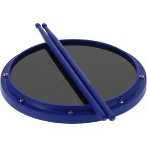 Dumb Drum Pad, 12in Standard 12in Drum Pad Carbon Fiber Shock‑Absorbent Mat Non‑Slip with Drumsticks for Practice Percussion(Blue)