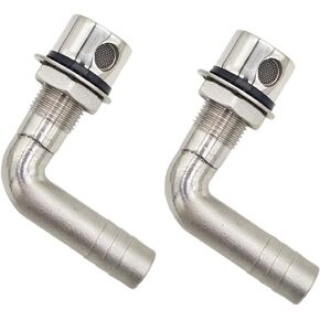 2 Pack 5/8"" Boat Fuel Vent , 90° 16mm Fuel Gas Tank Vent Marine Grade 316 Stainless Steel Hardware Fitting for Ship Kayak Yacht