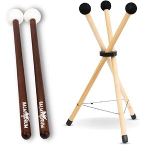 Versatile Steel Tongue Drum Set - Premium Solid Beech Wood Handpan Drum Stand with Wooden Drum Sticks - Complete Percussion Ensemble for Beginners and Professionals