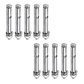 10 Pcs Heavy Duty Concrete Wall Bolts External Expansion Screws Stainless Steel Metal Sleeve Bolt Dry Wall Anchors (M6-L2.4in Bolt 8mm Hole)