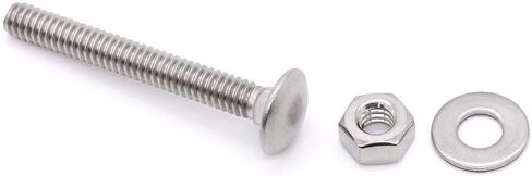 (10 مجموعات) M6-1.0 × 65 مم طقم براغي براغي من الفولاذ المقاوم للصدأ، براغي برقبة مربعة برأس مستدير، صواميل سداسية وغسالات مسطحة، 304 فولاذ مقاوم للصدأ 18/8، خيط كامل in Kuwait