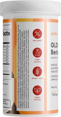 GLDN Berberine Advanced Absorption Formula - 200mg Dihydroberberine 5X Improved Absorption - DIM - Chromium Picolinate and DE111 Probiotics for Digestive Support - Vegan Friendly - 60 Capsules in Saudi Arabia