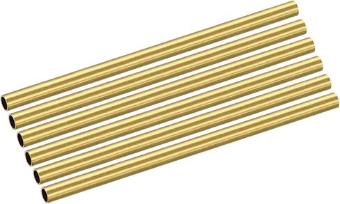 Brass Tube(5mm OD x 0.5mm Wall T x 100mm L) 6Pcs, Straight Tubing - for Home Furnishing, Machinery, DIY Handicraft in Saudi Arabia
