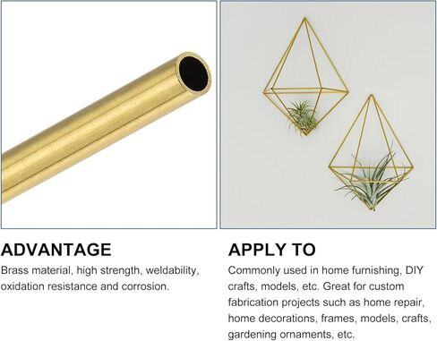Brass Tube(5mm OD x 0.5mm Wall T x 100mm L) 6Pcs, Straight Tubing - for Home Furnishing, Machinery, DIY Handicraft in Saudi Arabia