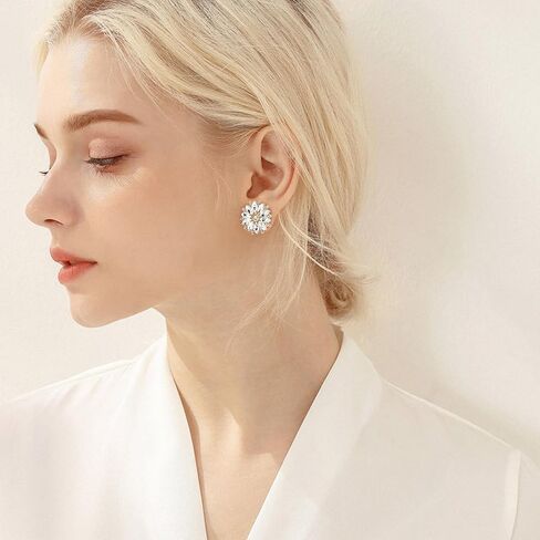 مقاييس الأنفاق من Lieson، مجموعة نفق من الفولاذ المقاوم للصدأ مكونة من قطعتين على شكل زهرة مع مقاييس أذن مكعبة من الزركونيا 00 جرام مجوهرات ثقب الأذن in Kuwait