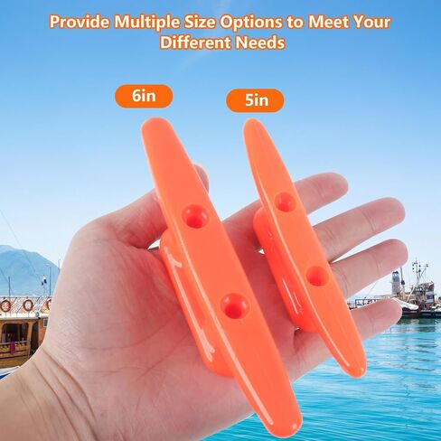 4 Inch/5 Inch/6 Inch/8 Inch Nylon Boat Cleat,4 Pack Dock Cleat with Hardware, Boat Dock Cleats Rope Cleat for Marine, Boats,Kayak,Canoe,Deck,Nautical Décor,Home Decor (Black/White/Orange) in Saudi Arabia