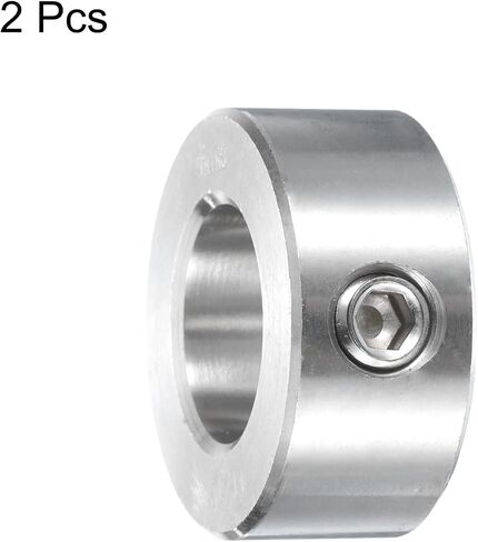 uxcell 2 Pcs Set Screw Shaft Collar 11/16"Bore, 304 Stainless Steel Shaft Collars, 1"OD, 7/16"Thickness, Axle Collar Clamp with a Hex Wrench in Saudi Arabia