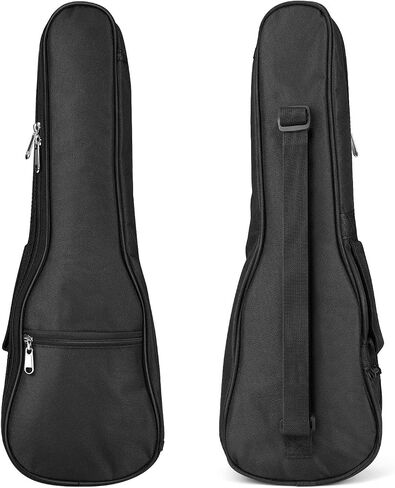 Flexzion Ukulele Case Bag - Ukulele 23 Inch Concert Backpack Soft Case - Waterproof Uke Gig Bag with Carrying Handle, Pocket & Adjustable Shoulder Strap, Black in Saudi Arabia