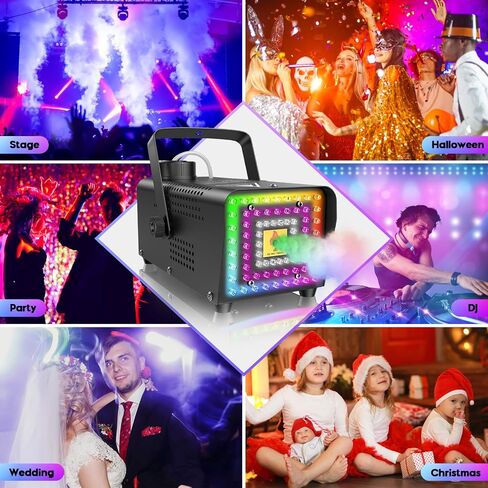 Fansteck Fog Machine, Smoke Machine with 72 LED Lights Effect, 500W and 2000CFM Fog with Wireless Remote Control, Perfect for Indoor Outdoor Wedding, Halloween, Party and Stage Effect in Saudi Arabia