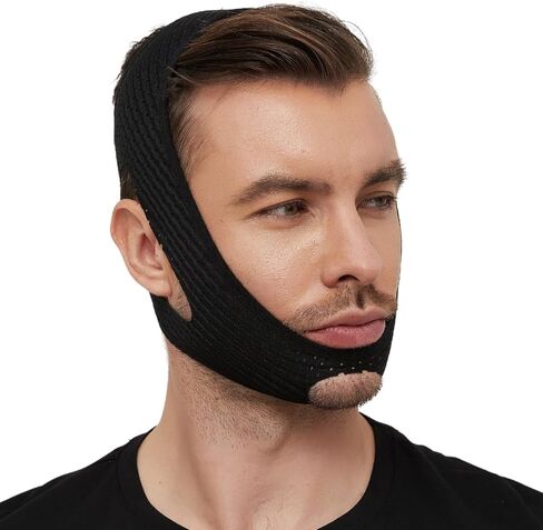 Anti-Snoring Chin Strap, Chin Strap for Snoring, Flexible and Breathable Anti-snoring Device, Adjustable Face Slimming Sleep Aid Solution, Suitable for Men, Women and Children in Kuwait