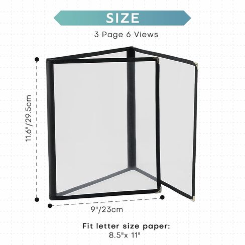 8.5 x 11 Inch Menu Covers, 10 Pack 4 Page 8 View Menu Sleeves Clear View Menu Holder for Kitchen, Restaurant Supplies, Drink, Wine Menu in Kuwait