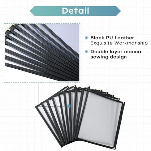 8.5 x 11 Inch Menu Covers, 10 Pack 4 Page 8 View Menu Sleeves Clear View Menu Holder for Kitchen, Restaurant Supplies, Drink, Wine Menu in Kuwait