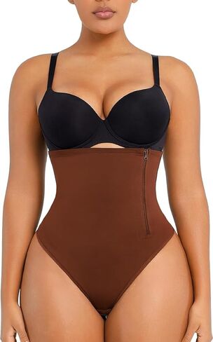 SHAPELLX Tummy Control Shapewear Side Zipper Faja Body Shaper for Women Compression Shapewear Thong Girdle Waist Shaper in Kuwait