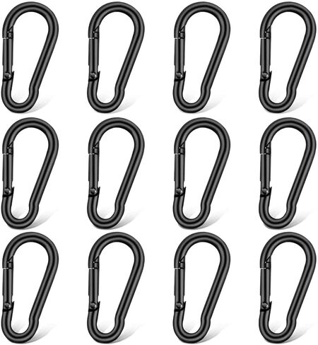 12 Pcs Small Carabiner Clip Heavy Duty Snap Carabiners Spring Clips 1.57 Inch Metal Clips Stainless Steel Snap Hooks Quick Link Hooks Locking Carribenares for Keychain Hiking Camping Fishing Supplies in Saudi Arabia