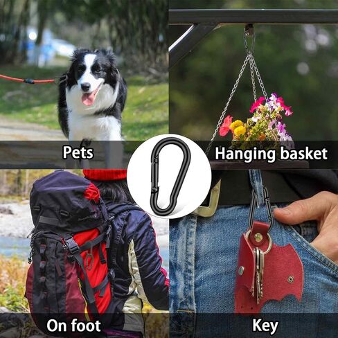 12 Pcs Small Carabiner Clip Heavy Duty Snap Carabiners Spring Clips 1.57 Inch Metal Clips Stainless Steel Snap Hooks Quick Link Hooks Locking Carribenares for Keychain Hiking Camping Fishing Supplies in Saudi Arabia
