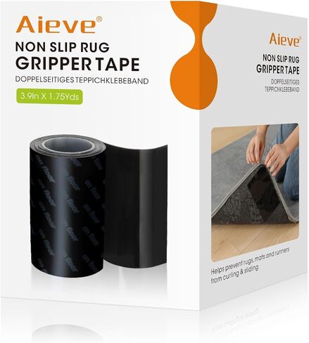 AIEVE شريط سجاد بمقبض مزدوج الجوانب، وسادات سجاد غير قابلة للانزلاق للأرضيات الصلبة وسجاد المنطقة (3.9 بوصة × 1.75 ياردة) in Kuwait