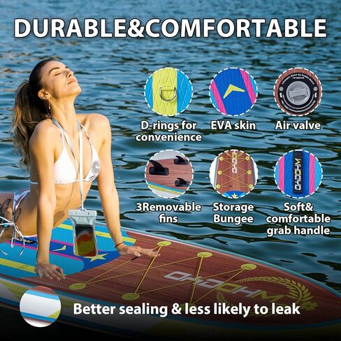 Inflatable Stand Up Paddle Board 11' × 33" × 6", Yoga Board with Durable SUP Accessories for Adults & Youth, Versatile Paddle Board in Saudi Arabia
