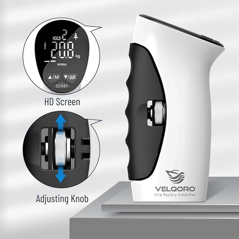 VELQORO- جهاز اختبار قوة قبضة اليد الإلكترونية، جهاز قياس قوة قبضة اليد، جهاز قياس رقمي، أبيض in Saudi Arabia