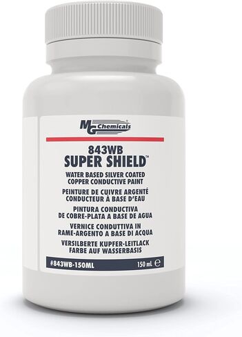 MG Chemicals - 843WB-150ML 843WB Super Shield Water Based Silver Coated Copper Conductive Coating, 150 mL Plastic Bottle, Light Metallic Brown in Saudi Arabia