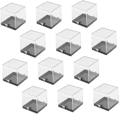 BESTOYARD 36 Pcs Mineral Standard Display Box Mini Plastic Containers Transparent Box Containers for Beads Mineral Specimen Holder Jewelry Storage Container Mineral Collection Tube Square in Saudi Arabia